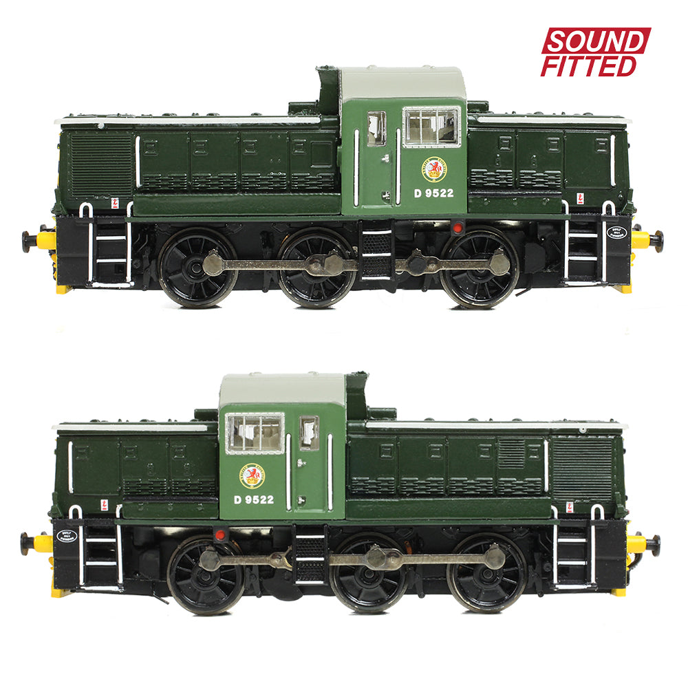 Farish 372-950ASF Class 14 D9522 BR Green (Wasp Stripes) - Sound Fitted - N Gauge