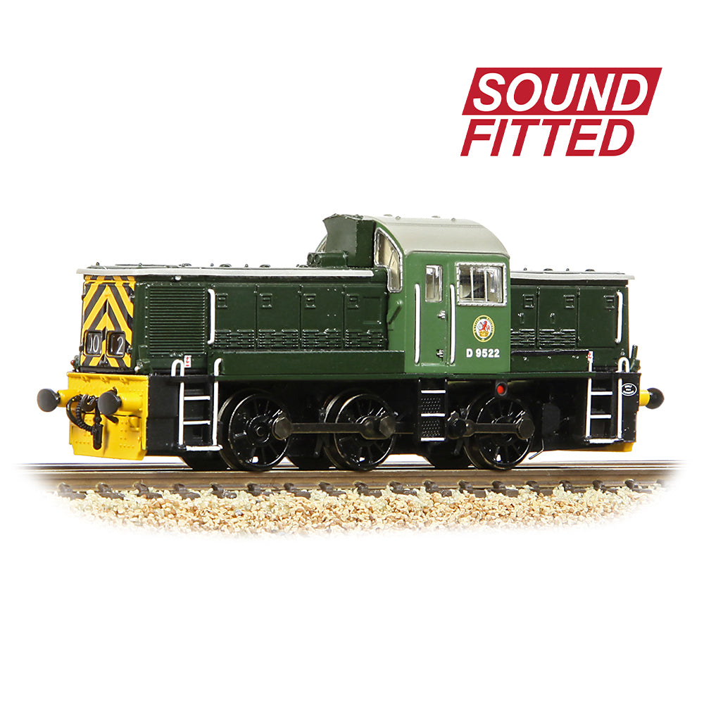 Farish 372-950ASF Class 14 D9522 BR Green (Wasp Stripes) - Sound Fitted - N Gauge