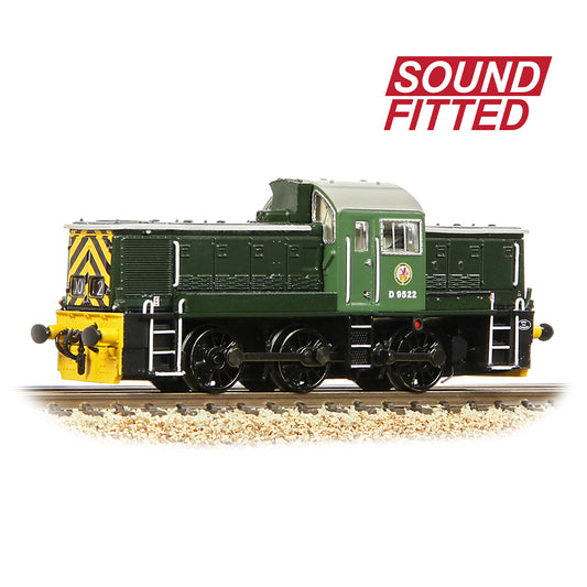 Farish 372-950ASF Class 14 D9522 BR Green (Wasp Stripes) - Sound Fitted - N Gauge