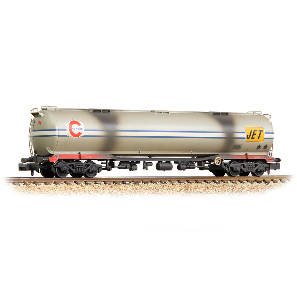 Farish 373-563A BR 102T TEA Bogie Tank Wagon 'Conoco/Jet' Grey [W] - N Gauge