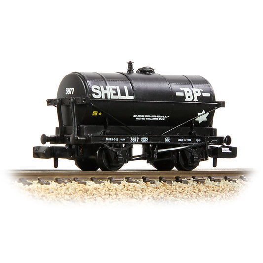 Farish 373-660A 14T Tank Wagon 'Shell/BP' Black - N Gauge