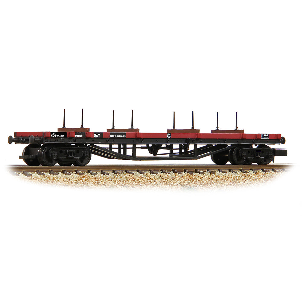 Farish 373-925D 30T 'Prawn' Bogie Bolster BR Gulf Red [WL] - N Gauge