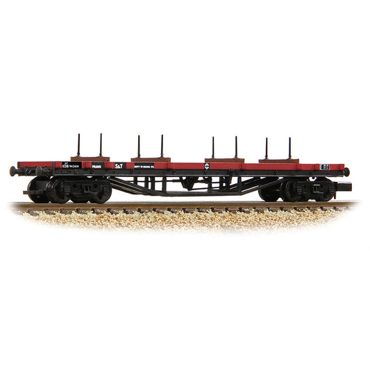Farish 373-925D 30T 'Prawn' Bogie Bolster BR Gulf Red [WL] - N Gauge