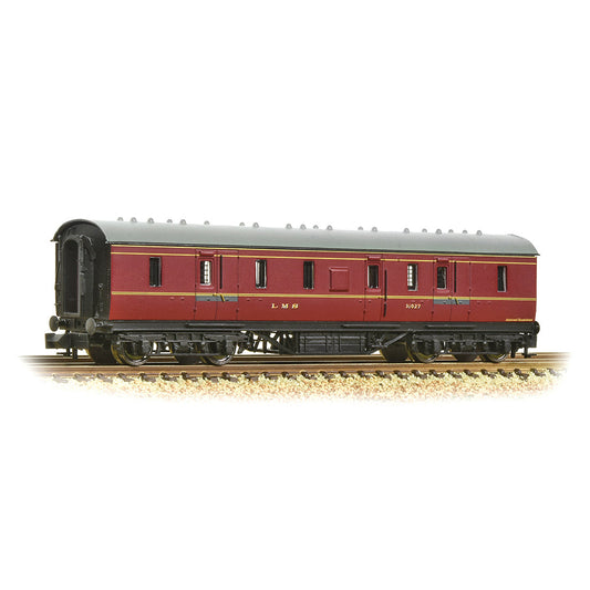 Farish 374-885A LMS Stanier 50ft Full Brake LMS Crimson Lake, N Gauge