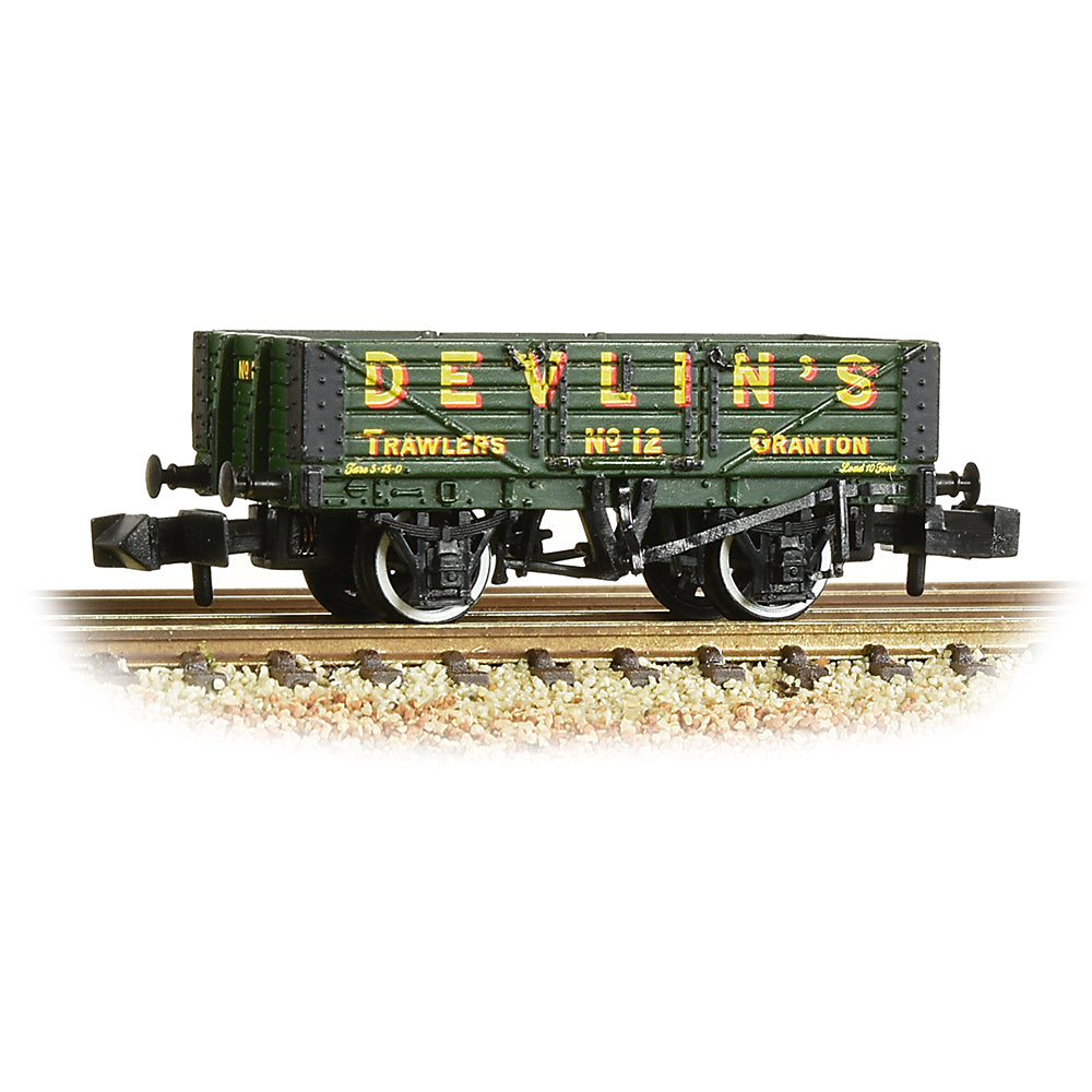 Farish 377-067 5 Plank Wagon Wooden Floor 'Devlin's Trawlers' Green, N Gauge *LAST FEW*