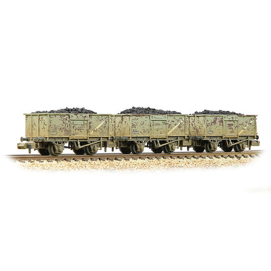 Farish 377-235C BR 16T Steel Mineral 3-Wagon Pack BR Grey [WL] [W] N Gauge