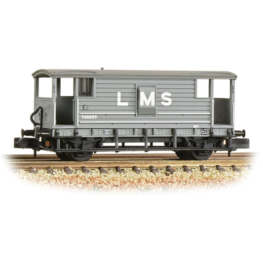 Farish 377-310C LMS 20T Brake Van LMS Grey, N Gauge