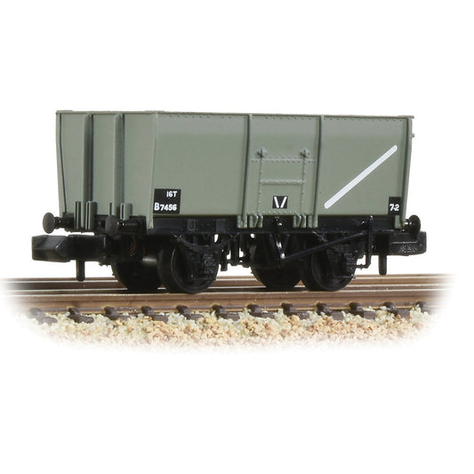 Farish 377-450C 16T Steel Slope-Sided Mineral Wagon Riveted Side Door BR Grey *LAST FEW*