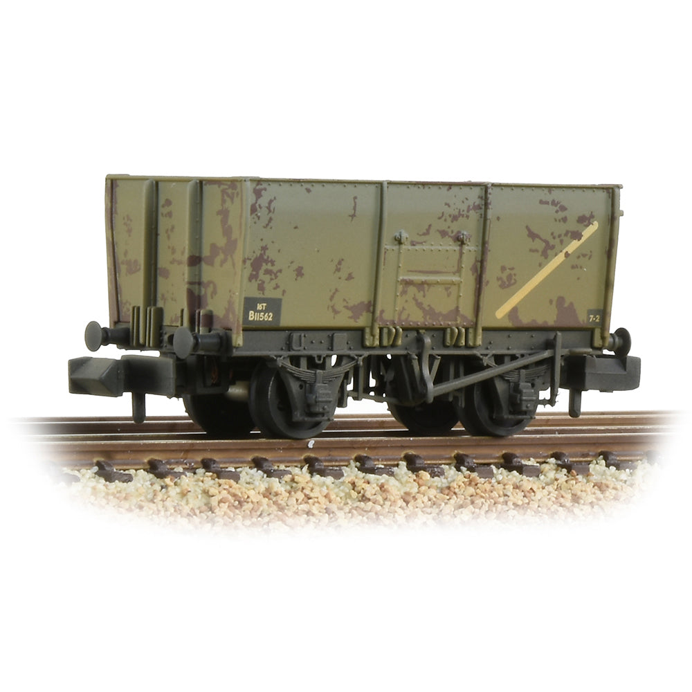 Farish 377-453 16T Steel Slope-Sided Mineral Wagon BR Grey (Early) - Wthrd *LAST FEW*