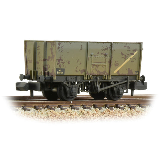 Farish 377-453 16T Steel Slope-Sided Mineral Wagon BR Grey (Early) - Wthrd *LAST FEW*