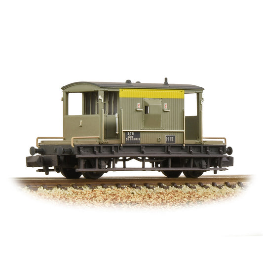 Farish 377-529A BR 20T Brake Van BR Engineers Grey & Yellow - Weathered, N Gauge