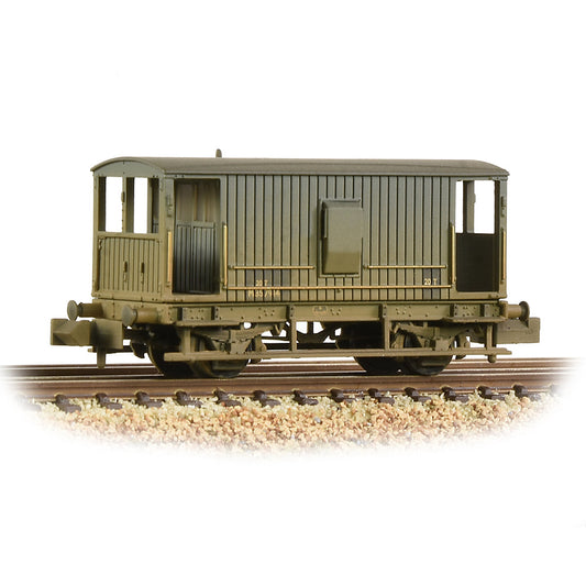 Farish 377-754 Midland 20 Ton Brake Van BR Grey (With Duckets) Weathered, N Gauge *LAST FEW*