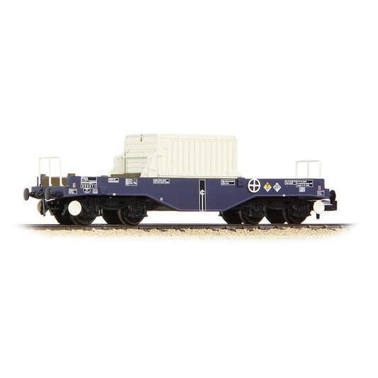 Graham Farish 377-803 BR FNA Nuclear Flask Wagon with Flat Floor DRS Blue with Flask N Gauge