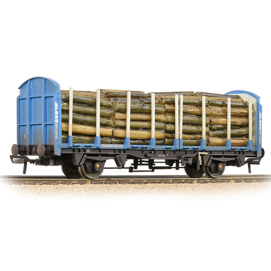 Bachmann 38-302A BR OTA Timber Wagon 'Kronospan' Blue Wthrd Incl Load, OO Gauge