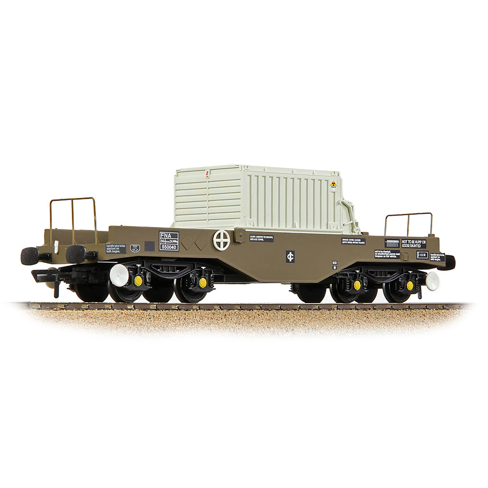 Bachmann 38-347B BR FNA Nuclear Flask Wagon Sloping Floor With Flask, OO Gauge *LAST FEW*