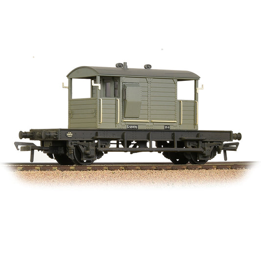 Bachmann 38-401B SR 25T 'Pill Box' Brake Van BR Grey (Early) - Weathered, OO Gauge *LAST FEW*
