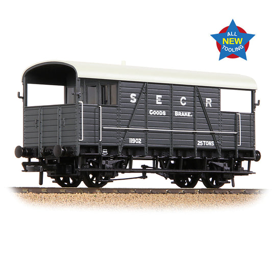 Bachmann 38-915 SE&CR 25T 'Dance Hall' Brake Van SE&CR Grey OO Gauge *LAST FEW*