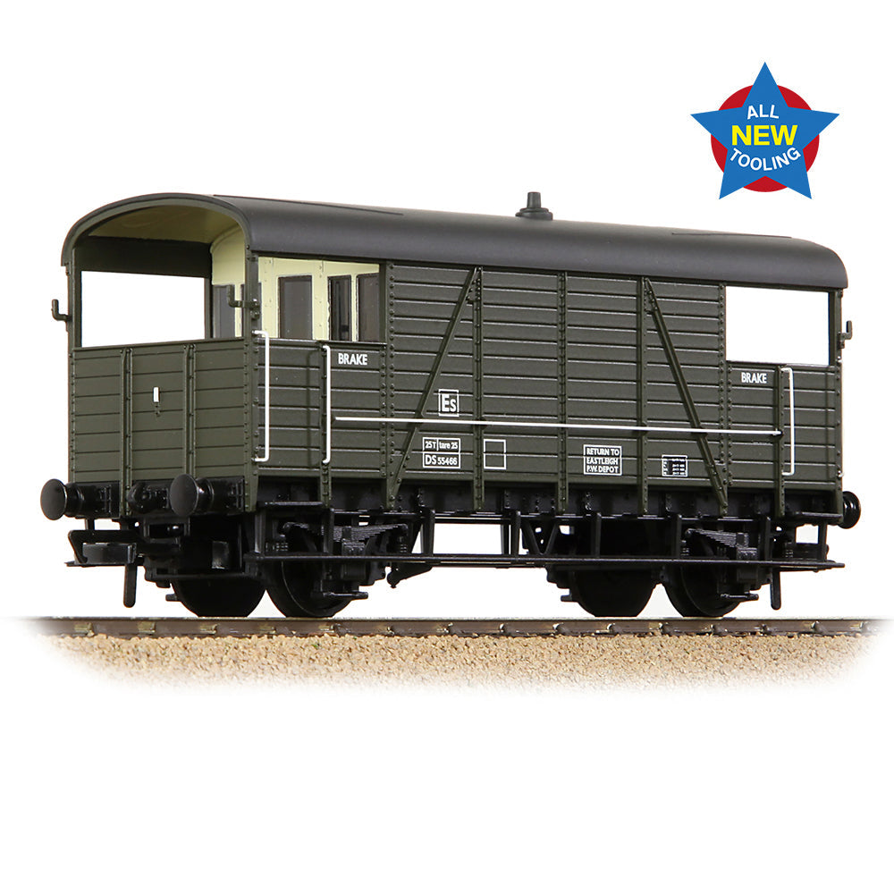 Bachmann 38-918 SE&CR 25T 'Dance Hall' Brake Van BR Departmental Olive Green OO Gauge *LAST FEW*