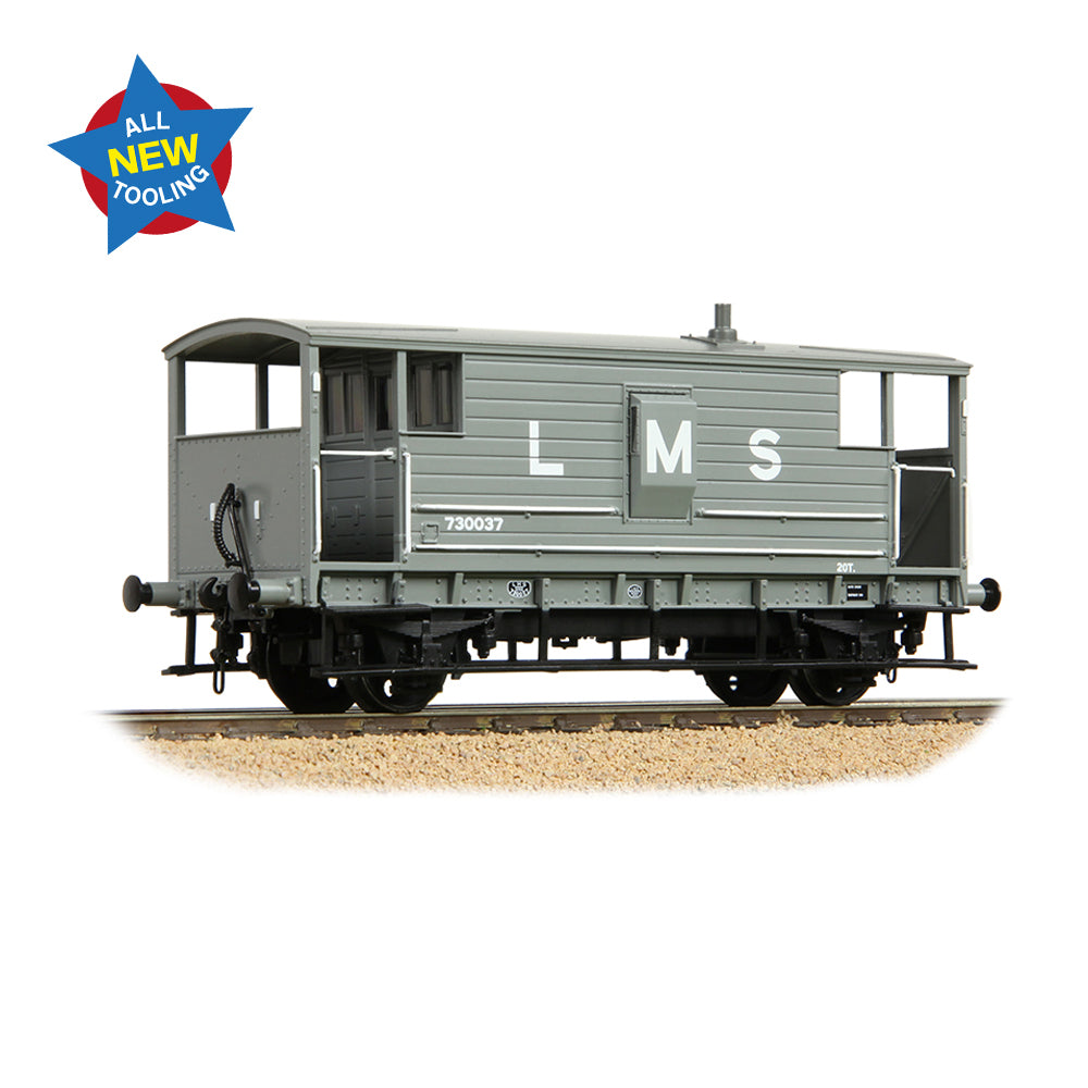Bachmann 38-975 LMS 20T Brake Van LMS (L M S) Grey OO Gauge *PRE ORDER £40.46*