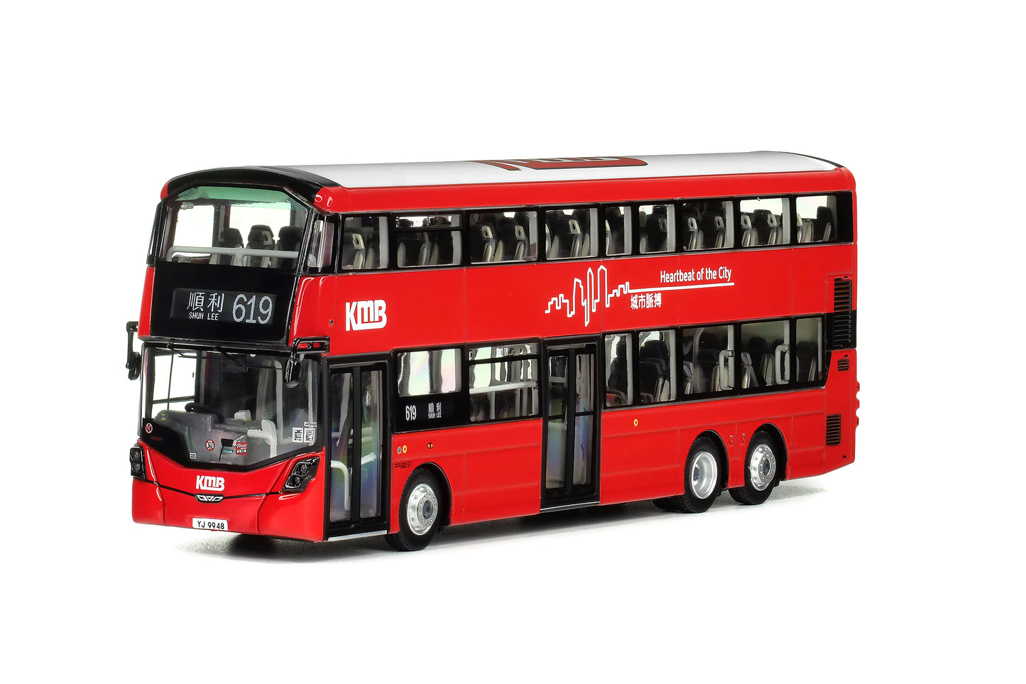 80m KMB2025002 KMB Volvo B8L Wright Gemini 3 Euro VI 12.8M (619), 1:76 Scale