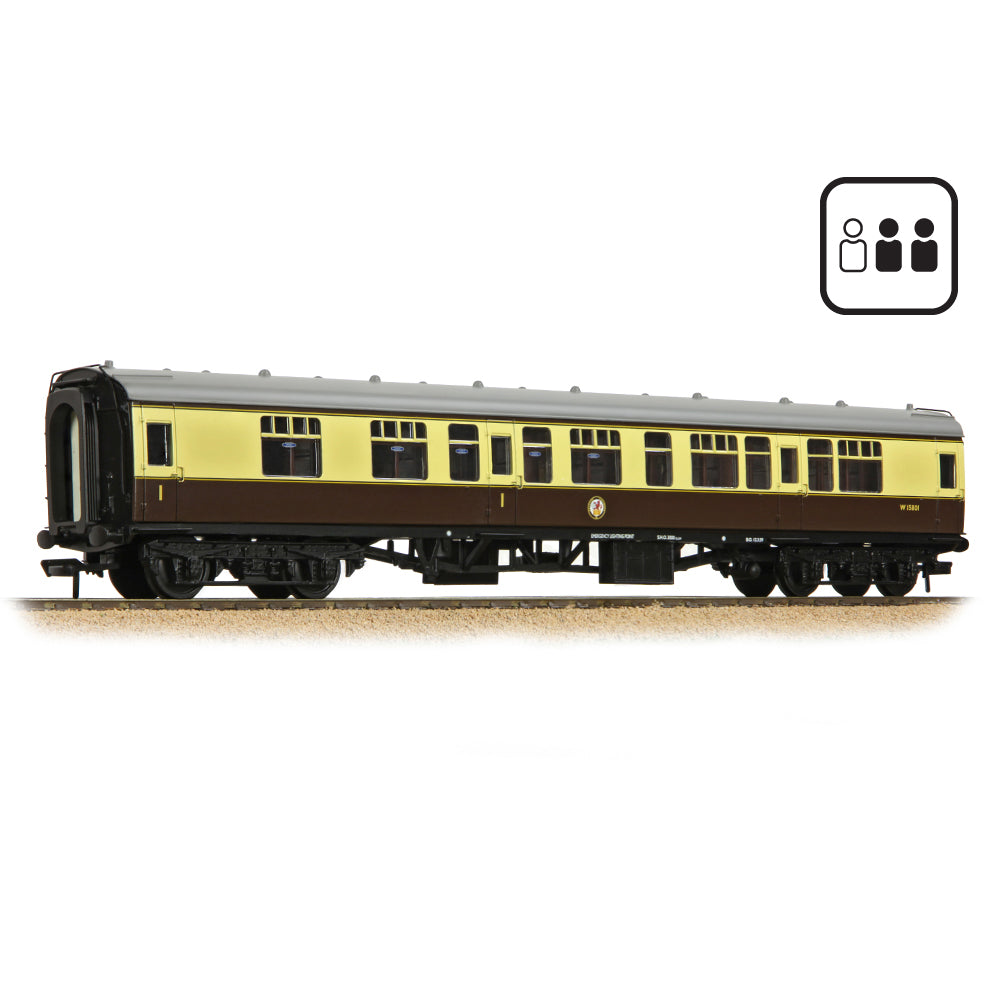 Bachmann 39-129DPF BR Mk1 CK Composite Corridor BR (WR) Choc & Cream [PF], OO Gauge