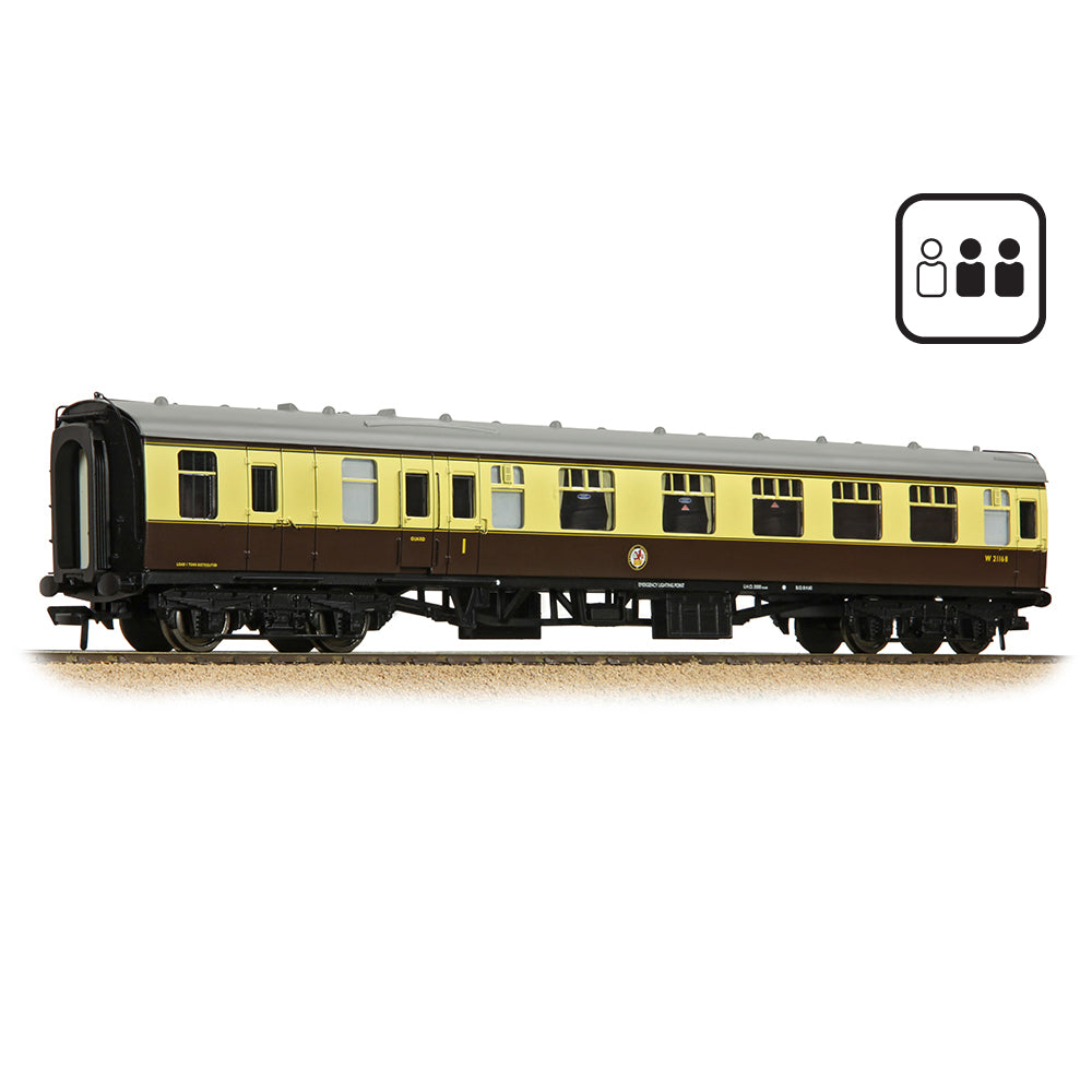 Bachmann 39-229DPF BR Mk1 BCK Brake Composite Corridor BR (WR) Chocolate & Cream, OO Gauge