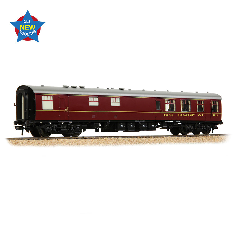 Bachmann 39-850A BR MK1 RB Restaurant Buffet BR Maroon, OO Gauge