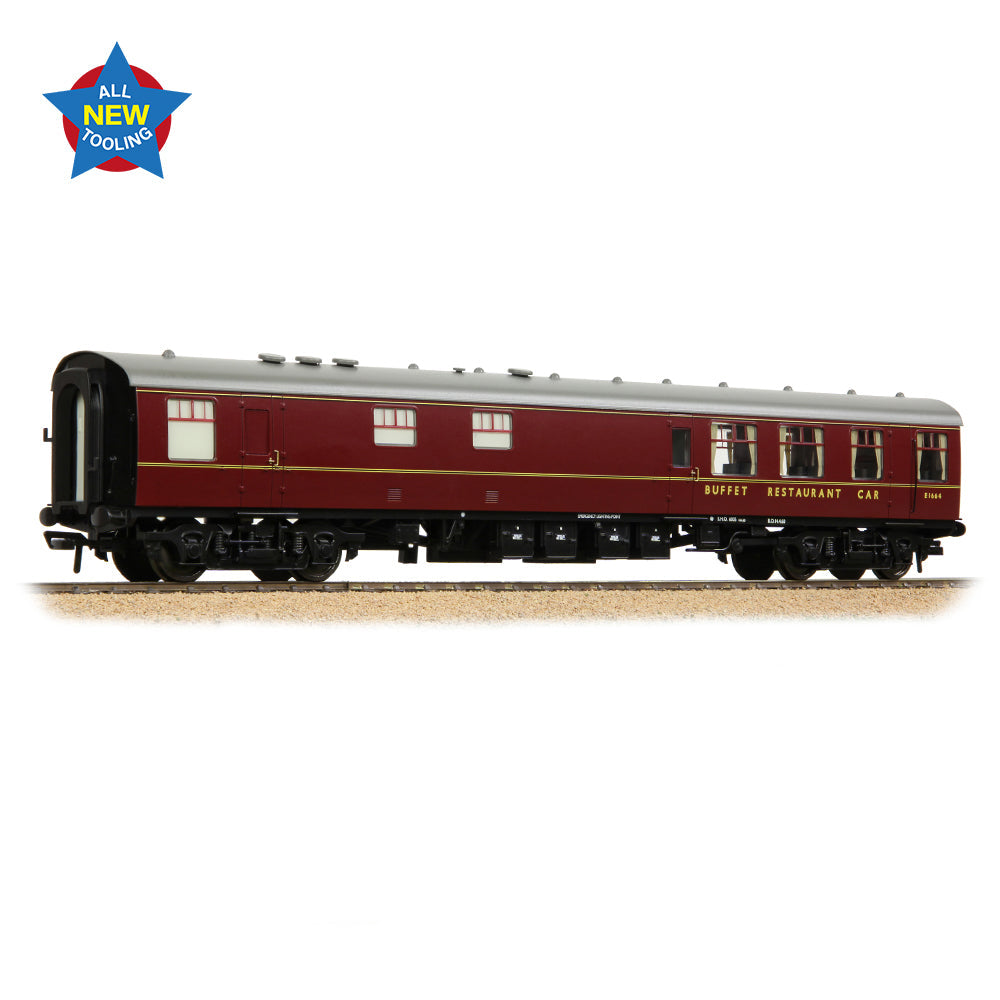 Bachmann 39-850 BR MK1 RB Restaurant Buffet BR Maroon, OO Gauge