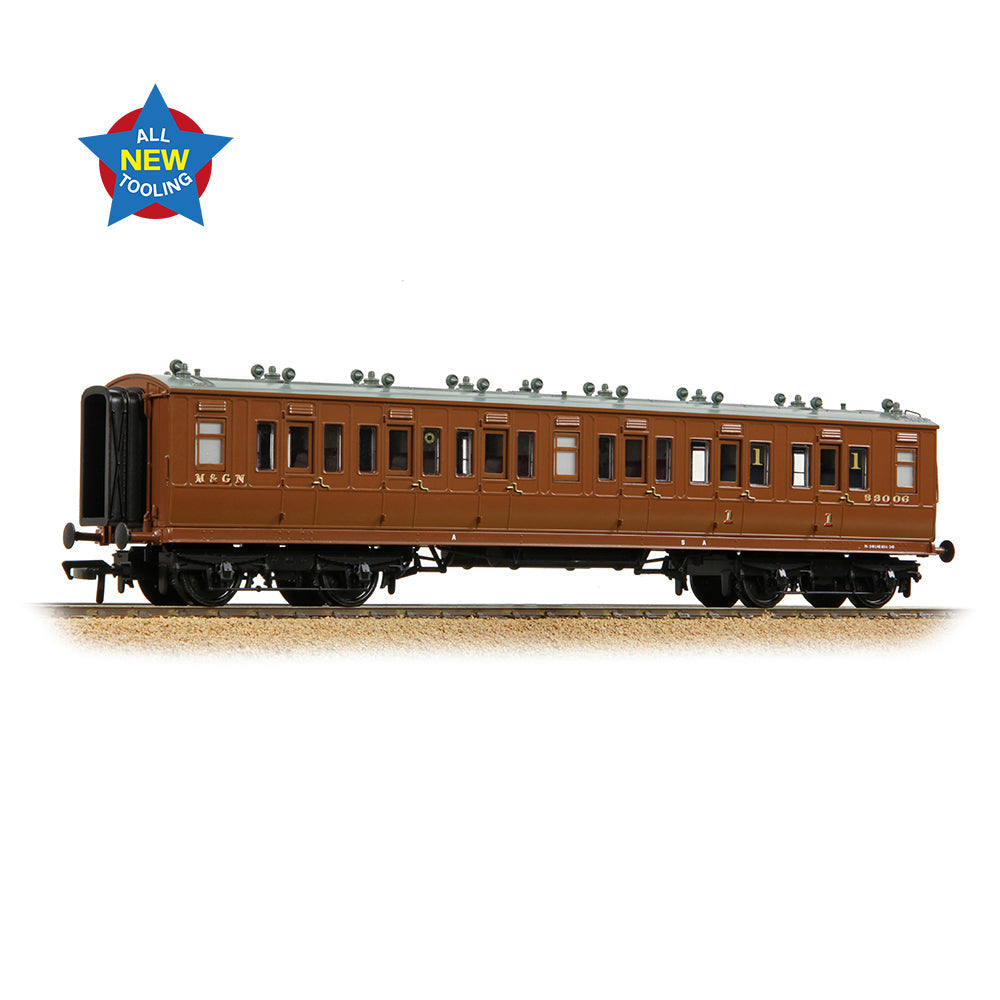 Bachmann 39-861 LNWR 50ft Arc Roof Composite Corridor M&GN Brown, OO Gauge