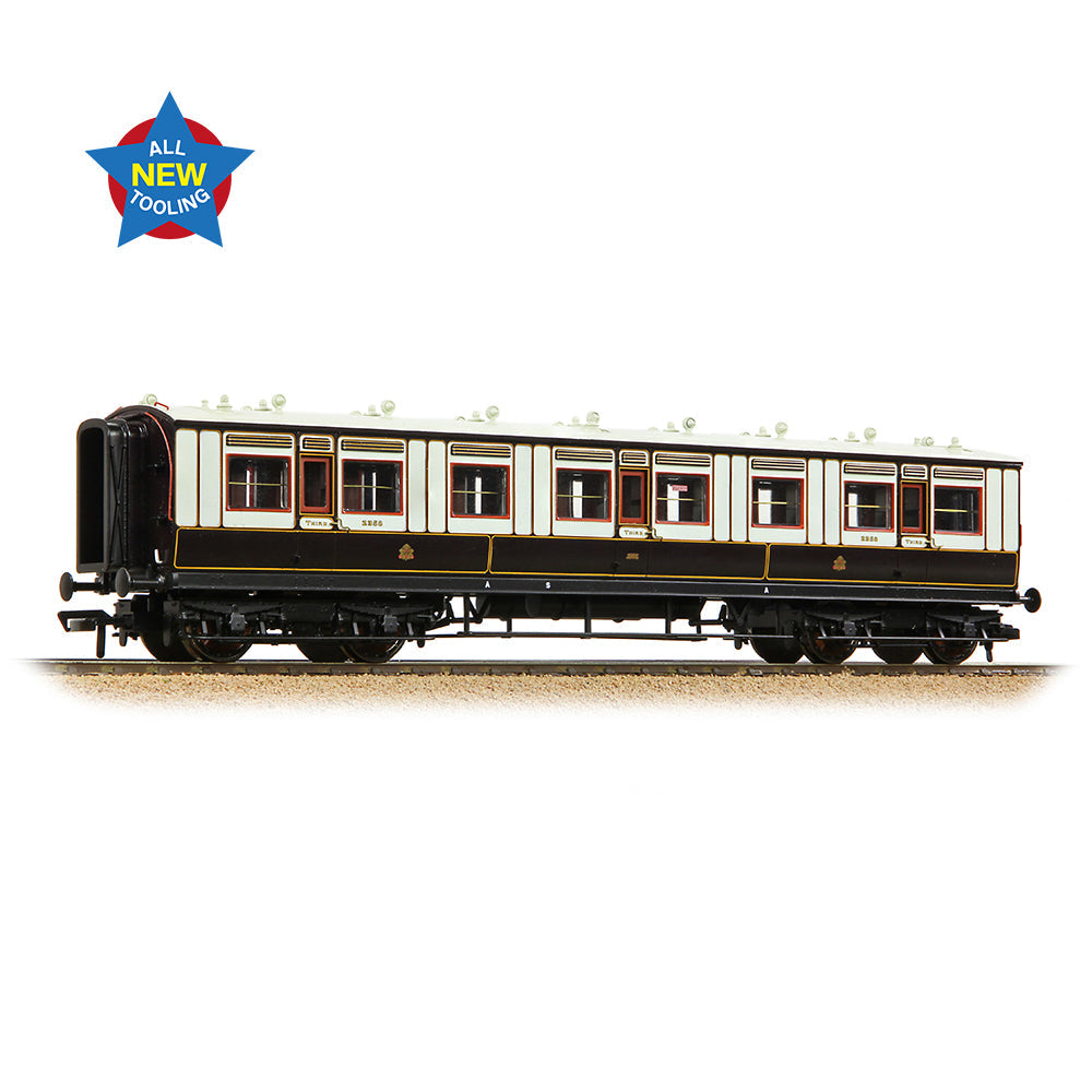 Bachmann 39-870 LNWR 50ft Arc Roof Third Corridor LNWR Dark Claret & White, OO Gauge *LAST FEW*