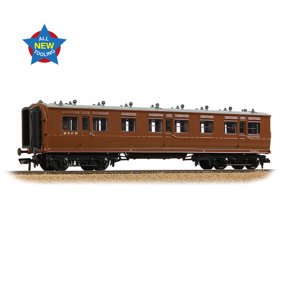 Bachmann 39-871A LNWR 50ft Arc Roof Third Corridor M&GN Brown, OO Gauge