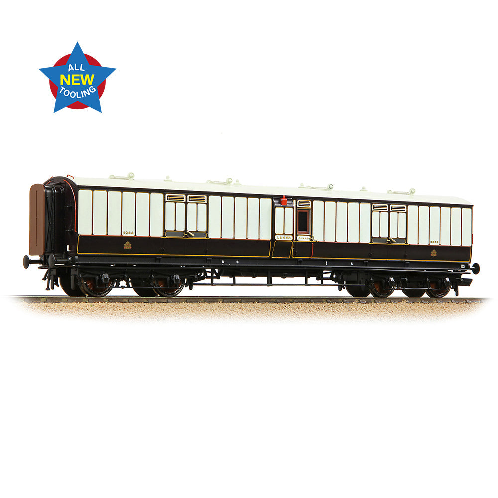 Bachmann 39-890 LNWR 50ft Arc Roof Full Brake LNWR Dark Claret & White, OO Gauge *LAST FEW*