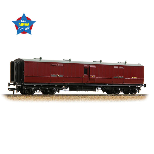 Bachmann 39-893 LNWR 50ft Arc Roof Full Brake LMS Crimson Lake, OO Gauge