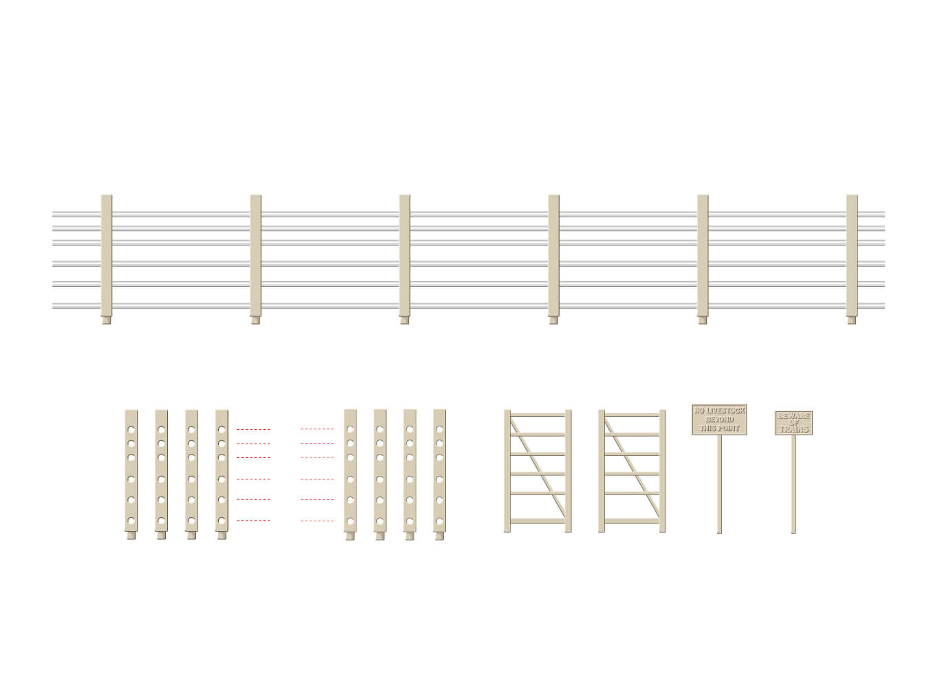 Ratio 419 Concrete Fence Posts, gates, Signs etc