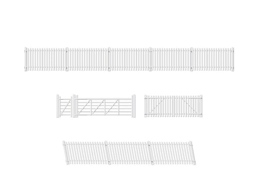 Ratio 420 GWR Station Fencing, White, (inc. gates & ramps)