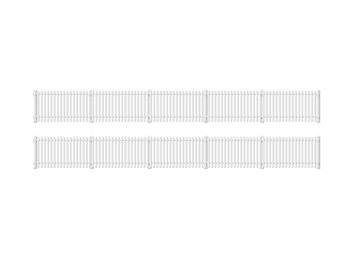 Ratio 421 GWR Station Fencing, White (straight only)