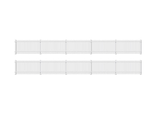 Ratio 421 GWR Station Fencing, White (straight only)