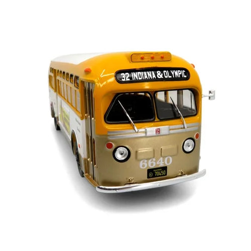 Iconic Replicas 430352 GM TDH 3610 Transit Bus RTD Los Angeles Transit Lines 32 Indiana and Olympic