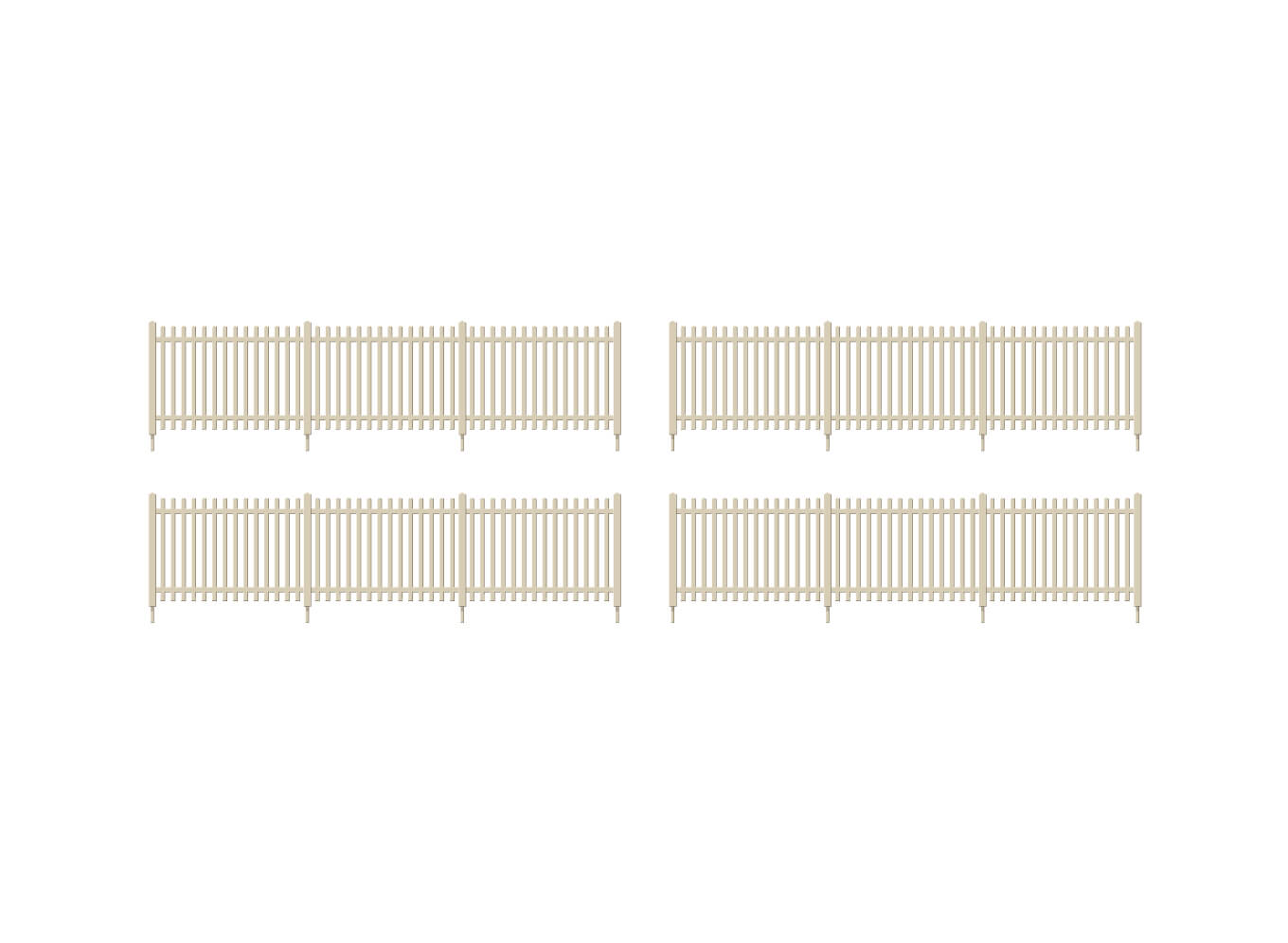 Ratio 432 SR Precast Concrete Pale Fencing