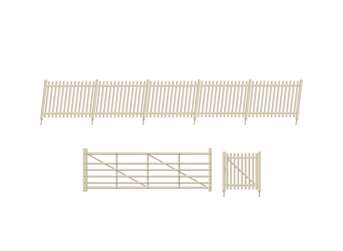 Ratio 432A SR Precast Concrete Pale Fencing (gates & ramps)