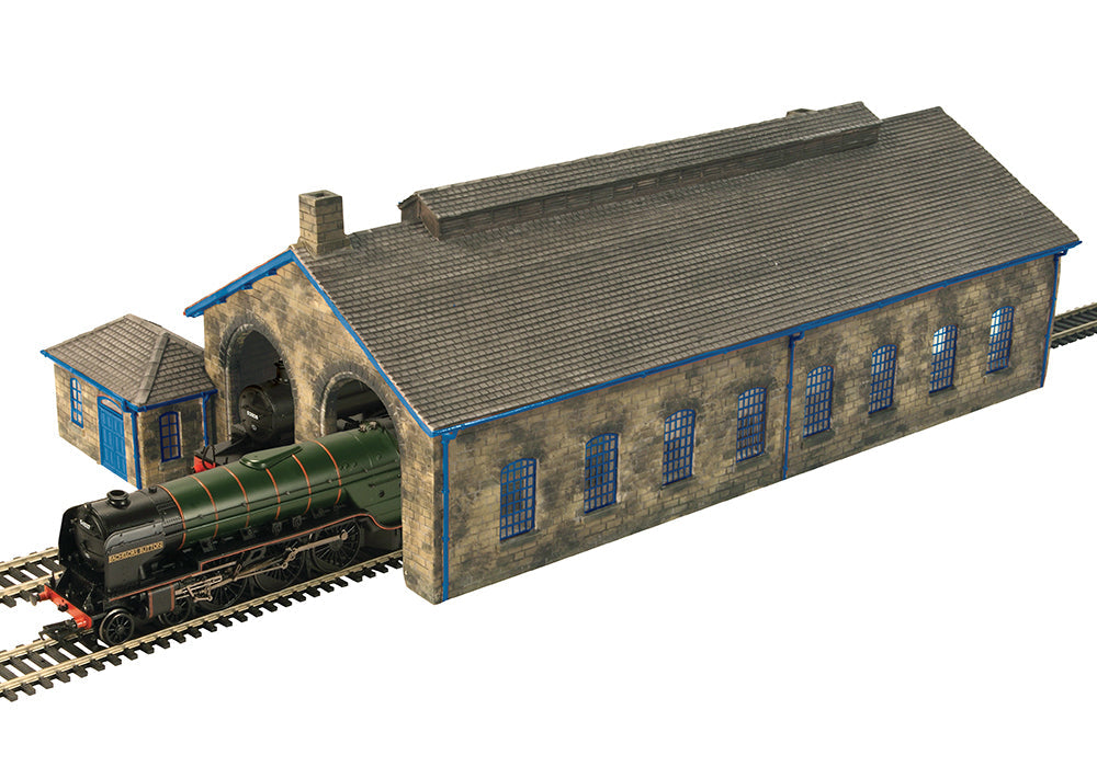 Scenecraft 44-0157B Two Road Stone Engine Shed - Blue 1:76 Scale *PRE ORDER £84.96*