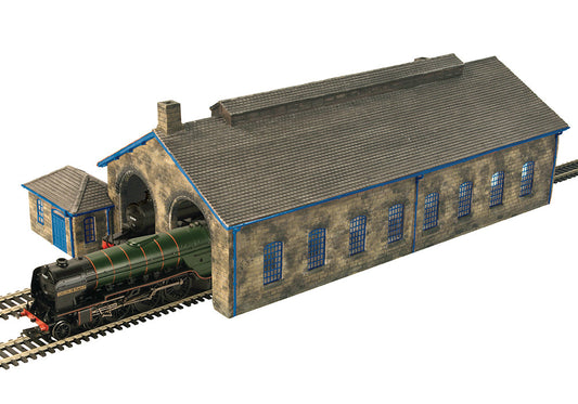 Scenecraft 44-0157B Two Road Stone Engine Shed - Blue 1:76 Scale *PRE ORDER £84.96*