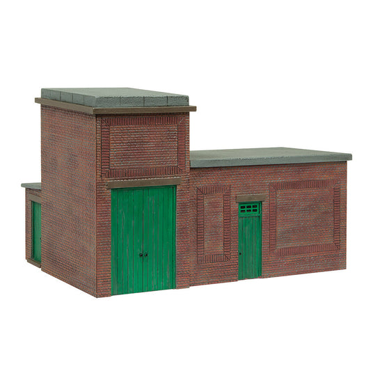 Scenecraft 44-0181G Lineside Brick Substation Green, OO Gauge