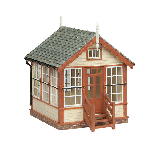 Scenecraft 44-0184B Platform Mounted Signal Box Brown, OO Gauge