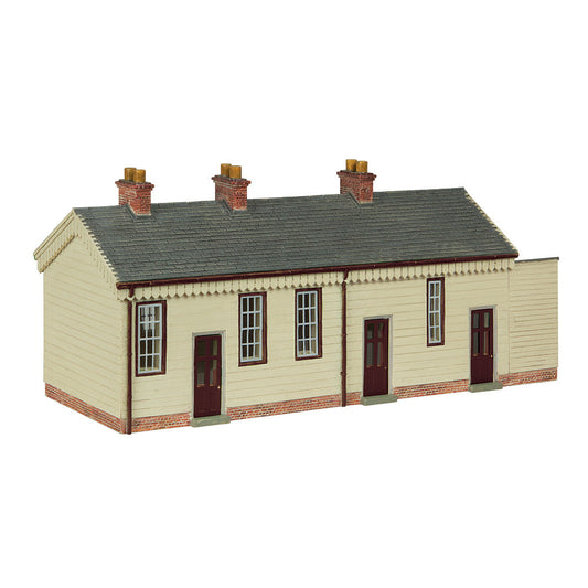 Scenecraft 44-0187B S&DJR Wooden Station Building Chocolate and Cream, OO Gauge