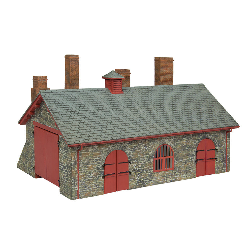 Scenecraft 44-0198R Narrow Gauge Blacksmith's and Wagon Workshop Red, OO Gauge