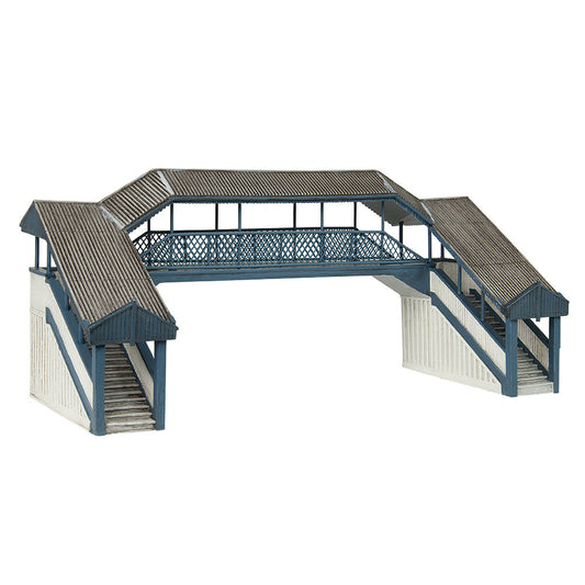 Scenecraft 44-020B Covered Metal Footbridge Blue and Cream, OO Gauge