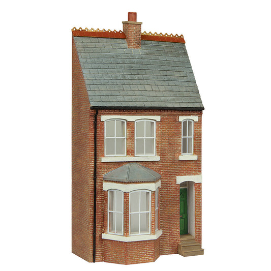 Scenecraft 44-0213G Low Relief Left Hand Bay Terrace Green, OO Gauge