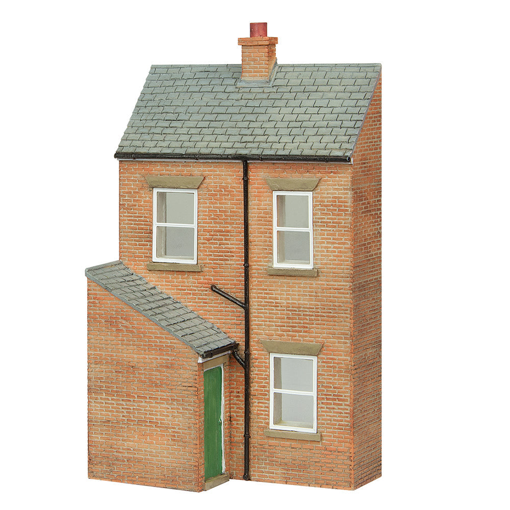 Scenecraft 44-0217G Low Relief Rear of Terrace, Left Hand Door Green, OO Gauge