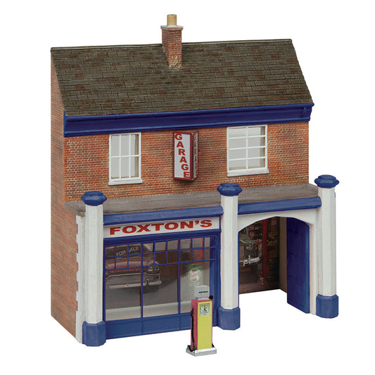 Scenecraft 44-0223B Low Relief Town Garage and Sales Blue, OO Gauge